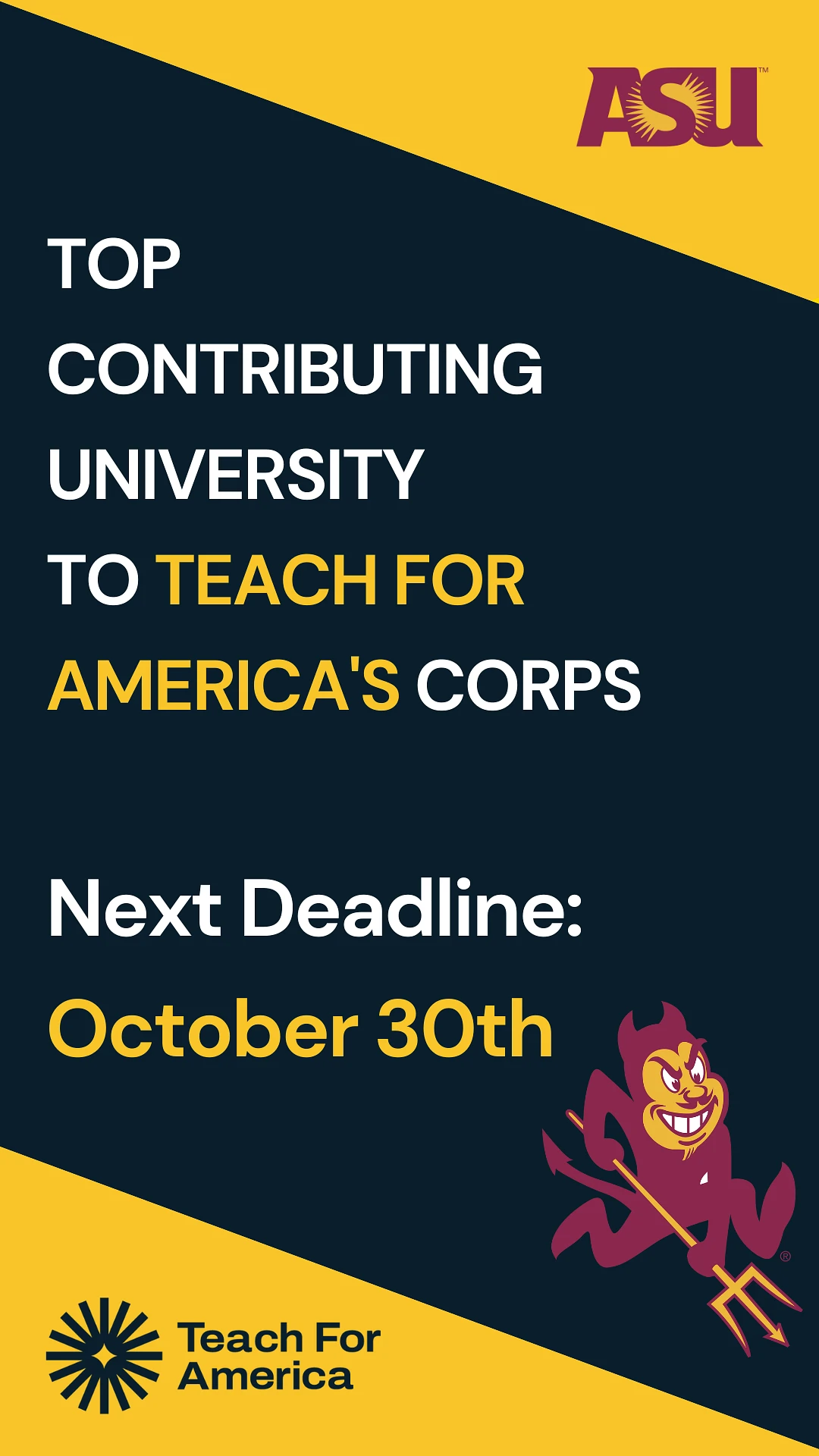 Top Contributing University to Teach for America's Corps Flyer 