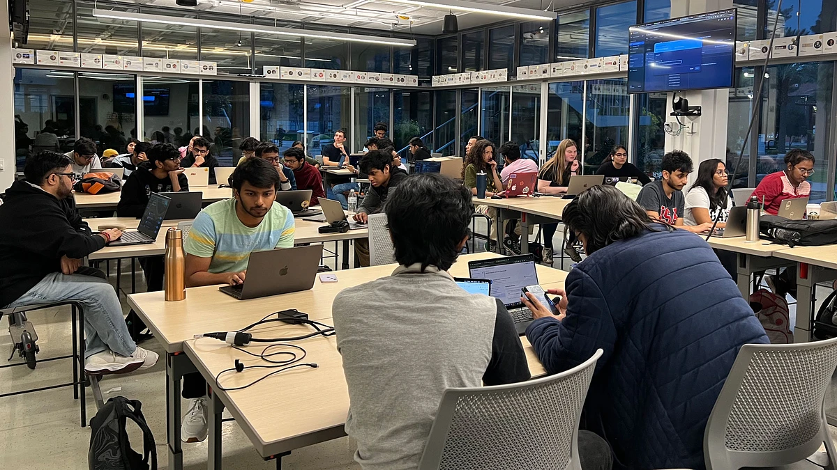 Arizona State University students participate in a workshop about Firebase, the Google web and mobile development platform, presented by the Google Developer Student Club. 